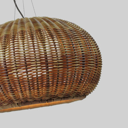 Ray Retro Lantern Gold Pendelleuchte, Bambus/