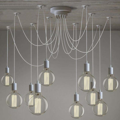 Silva Retro Country LED Spider Chandelier, Black/White