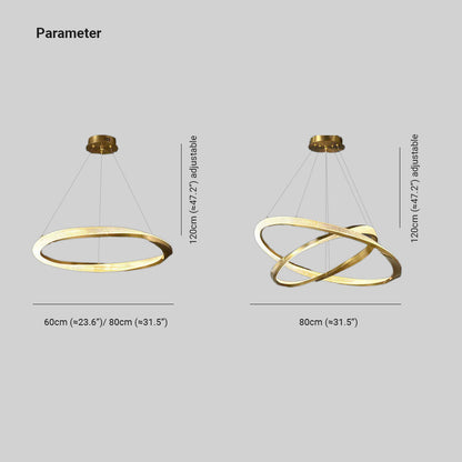 Kristy Pendant Light, Aluminium & Arcylic, 1/2 Rings, 2 Color