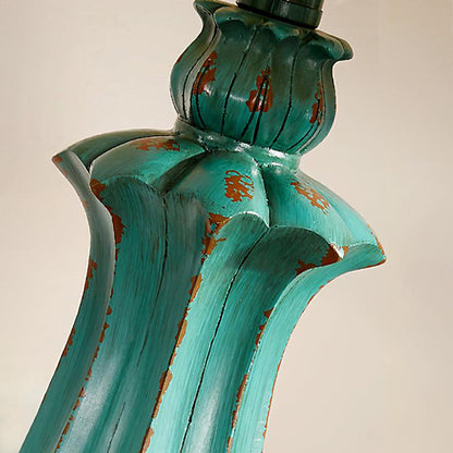 Eryn Floor Lamp Table Vintage, Metal/Resin, Green, Living Room
