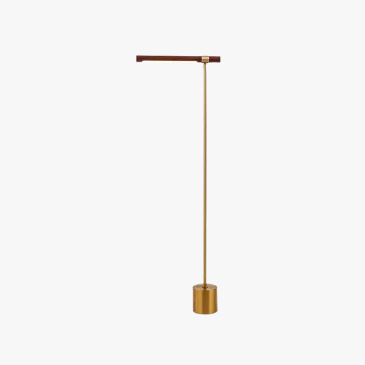 Lampada da Terra Edge Lineare Minimalista, Metallo/Legno, Oro, Soggiorno