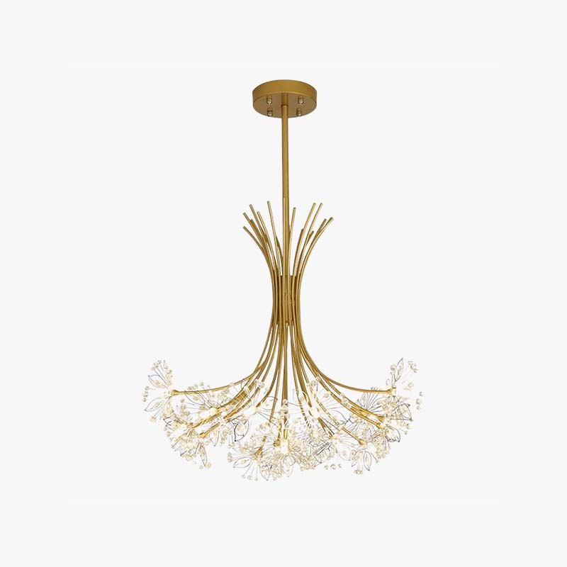 Arisha moderner Art-Deco-Kristall-Sputnik-Kronleuchter, Schwarz/Gold