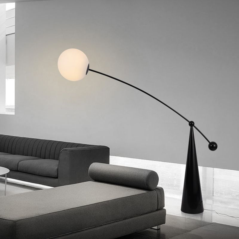 Valentina Stehleuchte Arc/Bubble Modern/Einzigartig, Milchglas, Weiß, Schlafzimmer