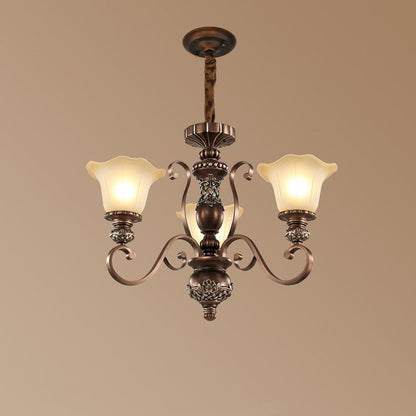 Arisha Retro Flower Pendant Light Metal Glass Living Room Bedroom
