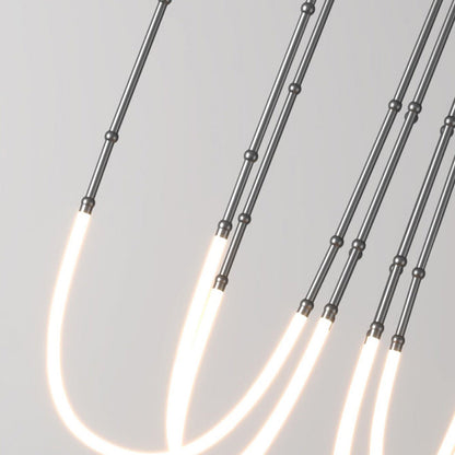 Arisha Modern Linear Metal/Silicone Pendant Light, Black