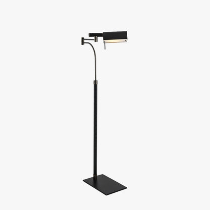 Moderne schwarze Stehlampe von Salgado Design, Leder und Metall