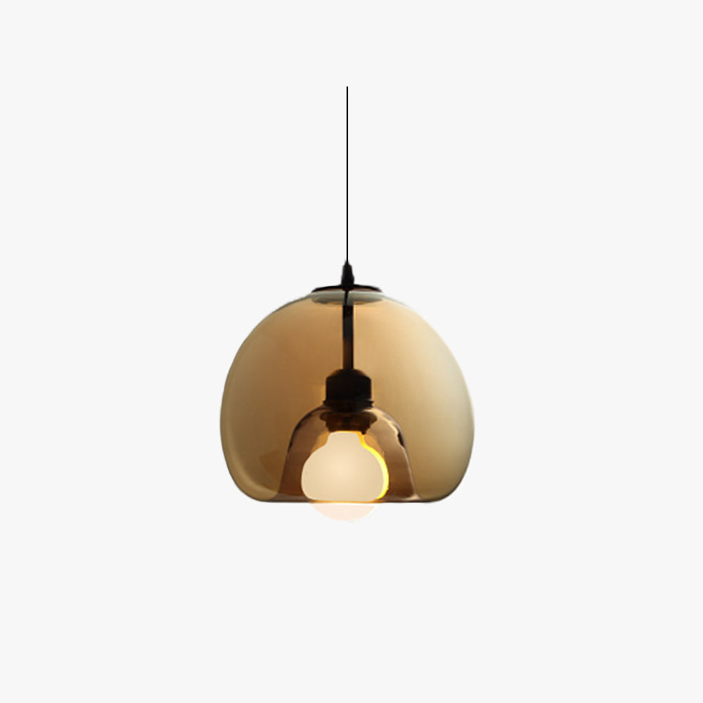 Suspension June Globe en verre, Ambre/Gris Fumé