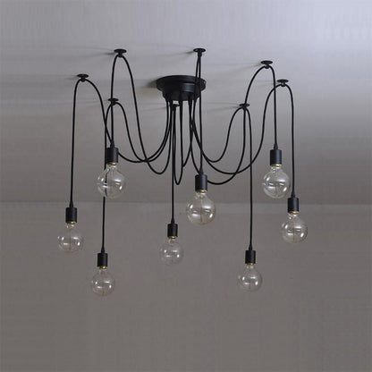 Silva Retro Country LED Spider Chandelier, Black/White