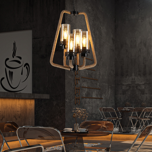 Lampada a sospensione a LED retrò in metallo nero per sala da pranzo/camera da letto