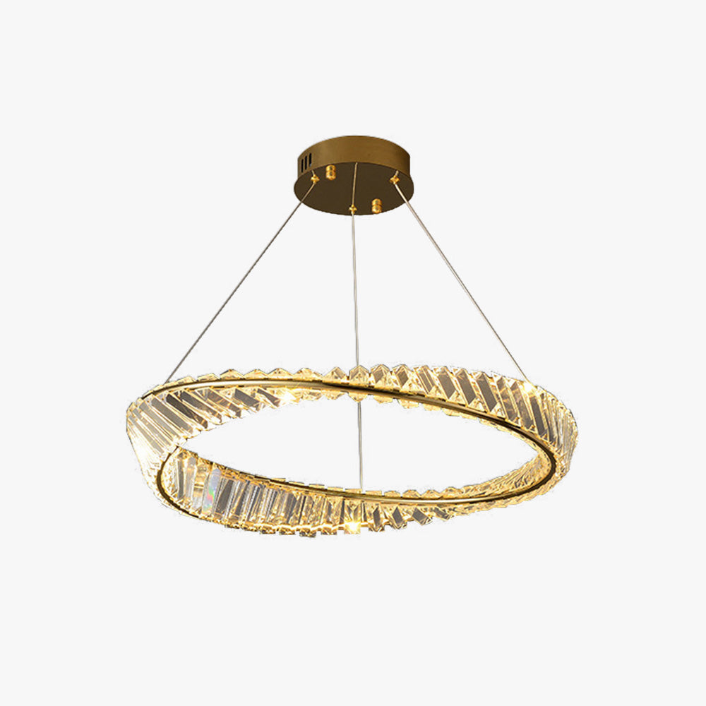 Kristy Lustre rond moderne de luxe en verre doré