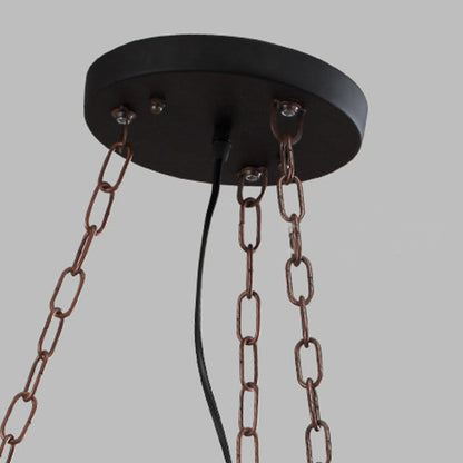 Epoch Retro Rudder Metal & Wood Pendant Light, 6 Heads
