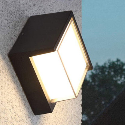 Ray Moderne quadratische Metall-Außenwandleuchte Schwarz Weiß