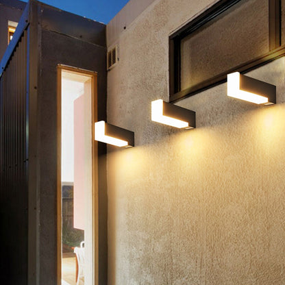Ray Moderne geometrische Außenwandleuchte, Schwarz