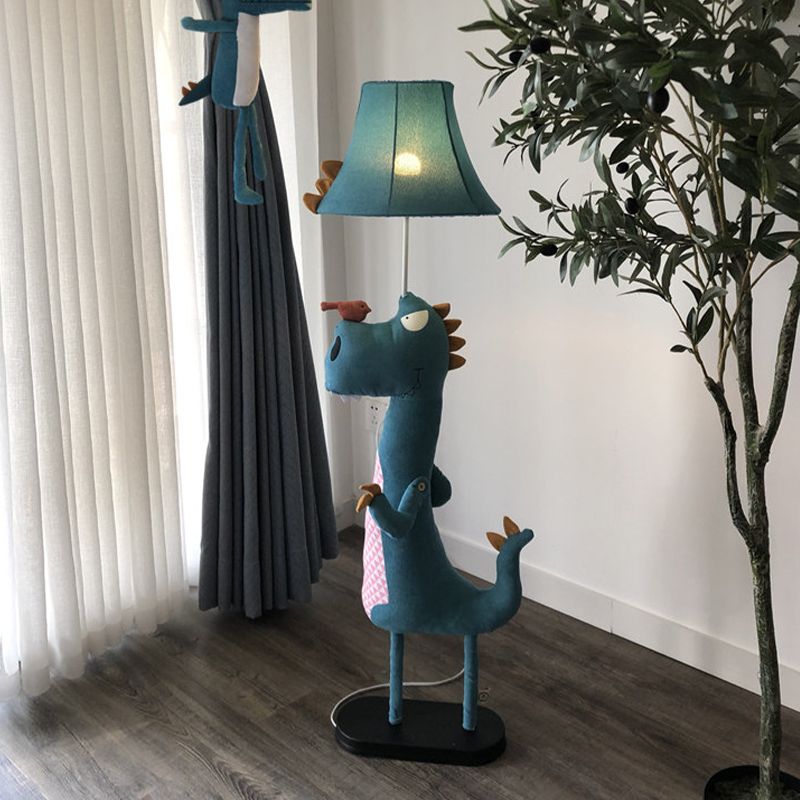Minori Moderne Dinosaurier-Stehlampe aus Metall/Stoff