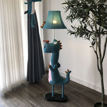 Minori Moderne Dinosaurier-Stehlampe aus Metall/Stoff