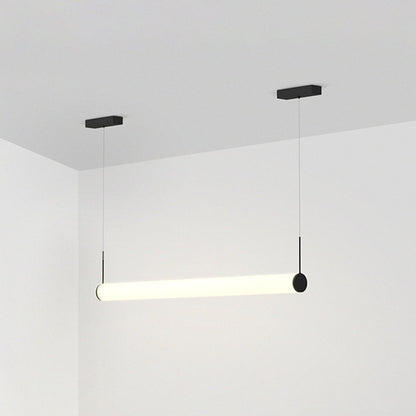 Ray moderne zylindrische weiße Pendelleuchte, Metall/