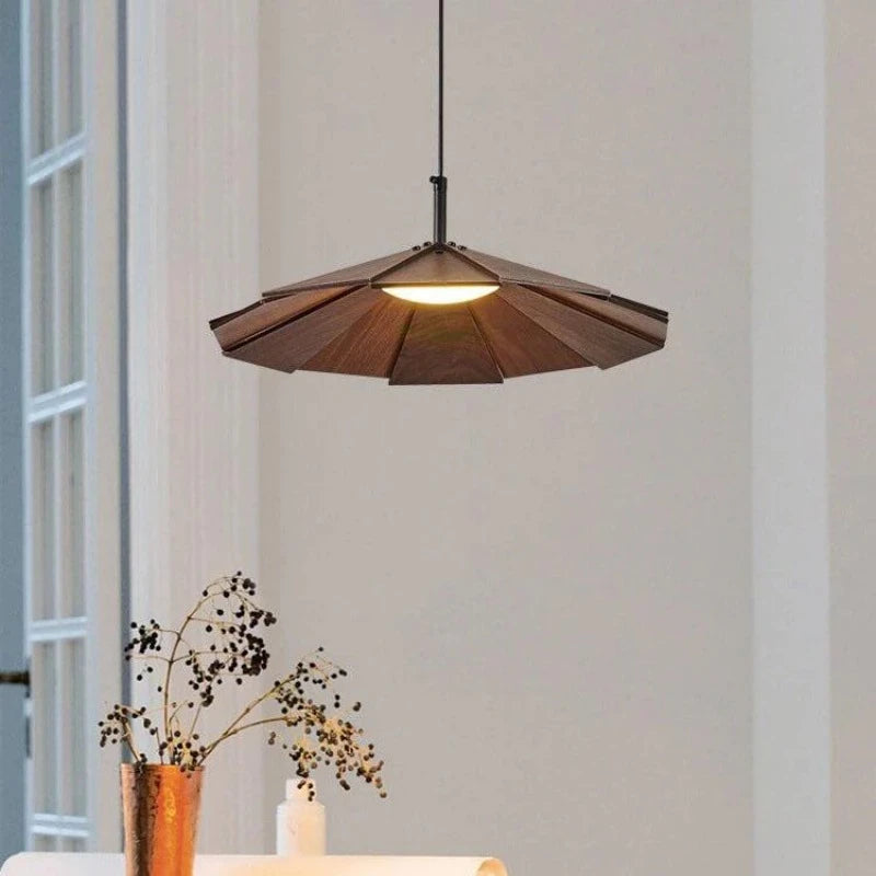 Ritta Vintage LED-Pendelleuchte aus Walnussholz für Schlafzimmer/Bar/Teestube
