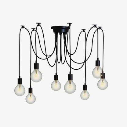 Silva Retro Country LED Spider Chandelier, Black/White