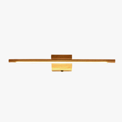 Muto Nature Wood Linear Mirror Front Vanity Wall Lamp