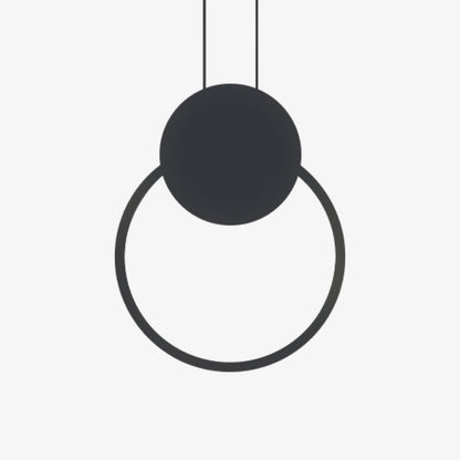 Doria Modern LED Pendant Light Black/White Metal Living Room
