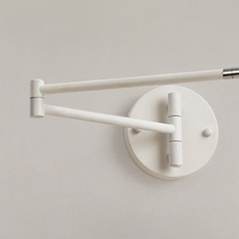 Muto Nordic Can Shaped Adjustable Wall Lamp, Metal/Wood, White