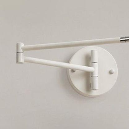 Muto Nordic Can Shaped Adjustable Wall Lamp, Metal/Wood, White