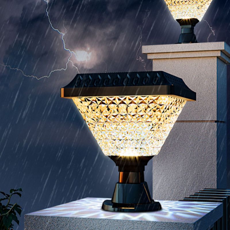 Ray Modern Geometry Outdoor Floor Lamp, Black