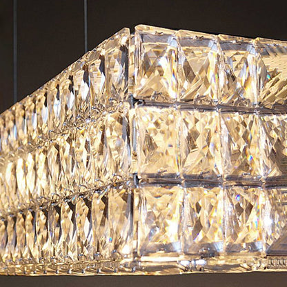 Lustre rectangulaire de luxe en cristal Kristy, 2 couleurs