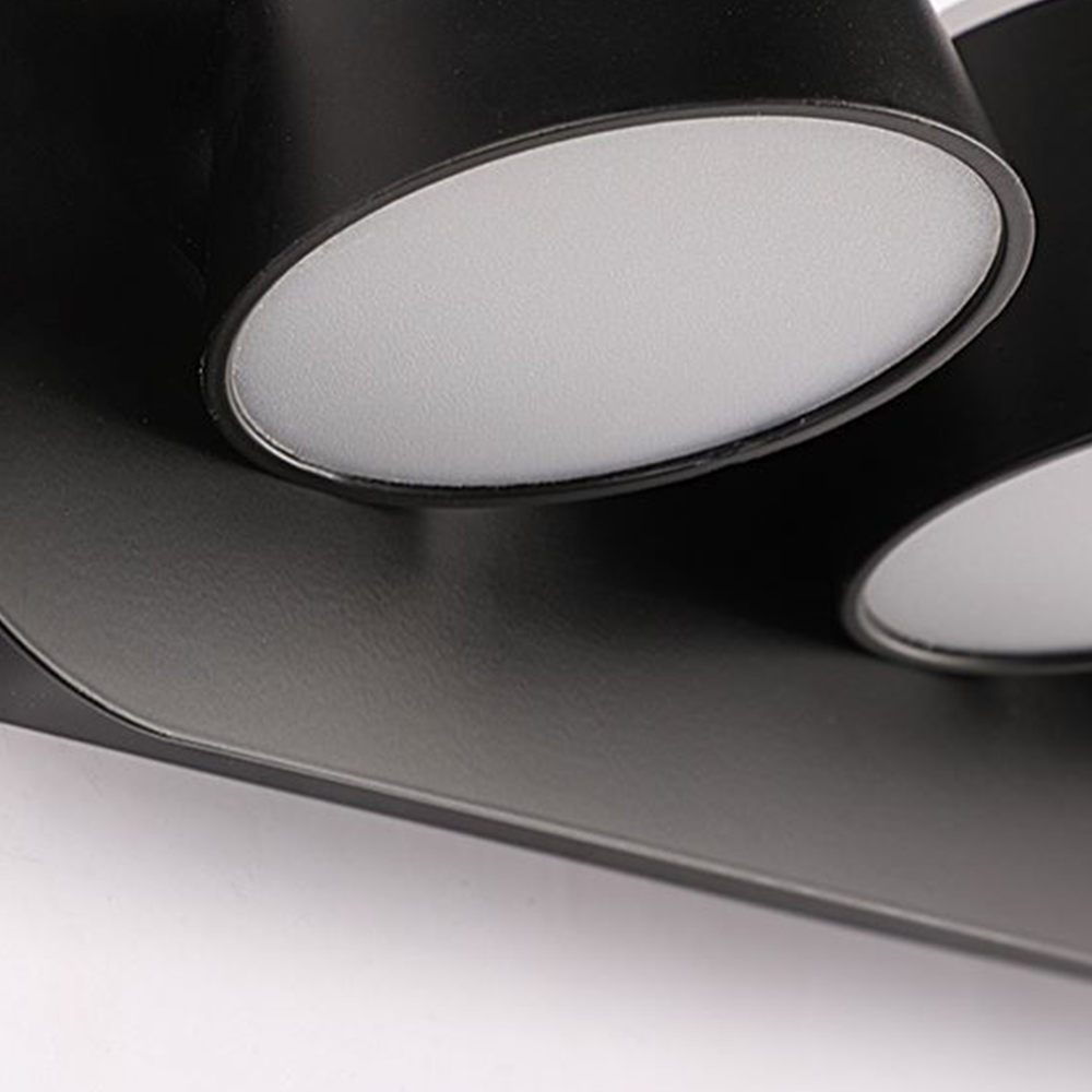 Arisha Moderne zylindrische Wandleuchte aus Metall mit Spiegelfront, Schwarz