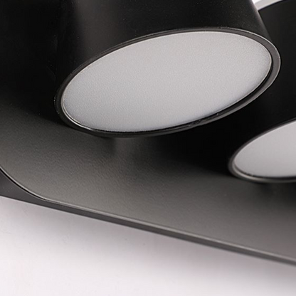 Arisha Moderne zylindrische Wandleuchte aus Metall mit Spiegelfront, Schwarz