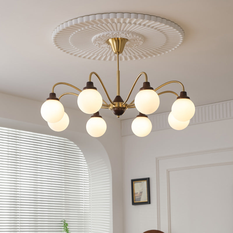 Französischer LED-Kronleuchter Valentina, Chrom, Gold, für Wohnzimmer/Schlafzimmer