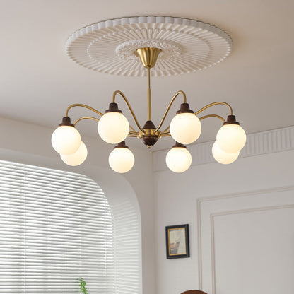 Französischer LED-Kronleuchter Valentina, Chrom, Gold, für Wohnzimmer/Schlafzimmer