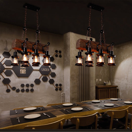 Epoch Retro rechthoekige hanglamp van metaal/hout