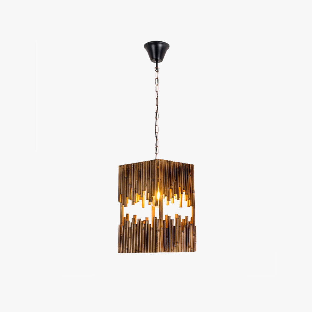 Epoch Retro Rectangular Metal/Wood Pendant Light