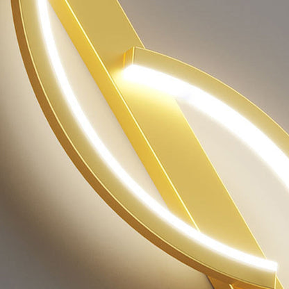 Lumor Modern Linear Wave Bedroom Wall Lamp, Black/Gold