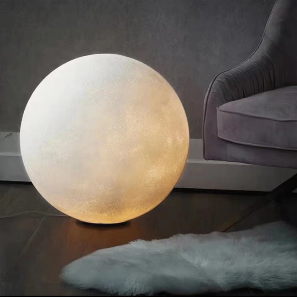 Mira Lampadaire décoratif moderne de rêve, globe lunaire, résine, chambre à coucher
