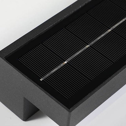 Ray Minimalist Solar Linear Outdoor Wall Lamp, Black