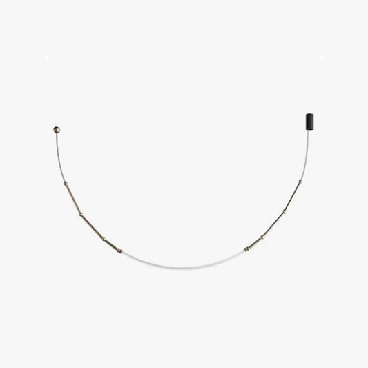 Lampada a sospensione moderna lineare in metallo/silicone Arisha, nera
