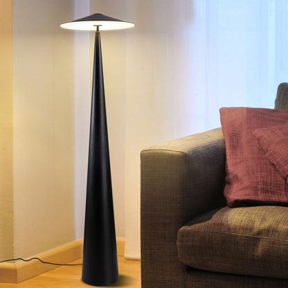 Salgado Moderne untertassenförmige Metall-Stehlampe, Schwarz