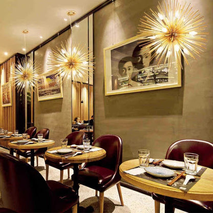 Arisha Moderner LED-Kronleuchter aus goldenem Metall für Esszimmer/Wohnzimmer/Schlafzimmer