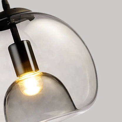 Suspension June Globe en verre, Ambre/Gris Fumé