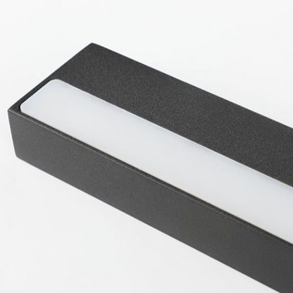 Arisha Modern Rectangular Linear Mirror Front Wall Lamp,  Black