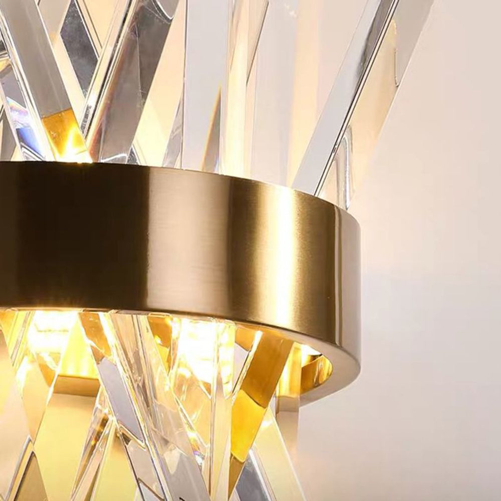 Kristy Decorative Geometric Crystal/Metal Wall Lamp, Gold