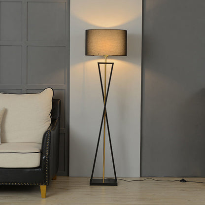 Baines Tripod Floor Lamp, Black & Flaxen, L 158CM