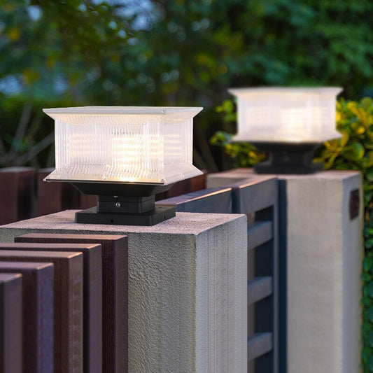 Ray Contemporary LED rechthoekige metalen buitenlamp, zwart