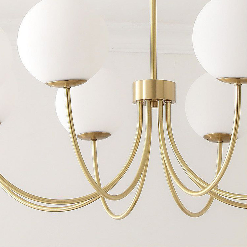 Valentina Modern Ball Bubble Metal/Glass Chandelier, Gold