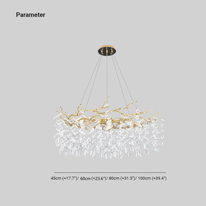 Kristy Contemporary Gold Glass Crystal Chandelier