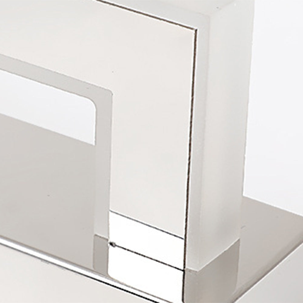 Arisha Elegant Rectangular Mirror Front Vanity Sliver White Wall Light