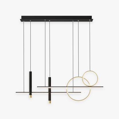 Arisha Modern Pendant Light LED, Double Circle, Gold/Black