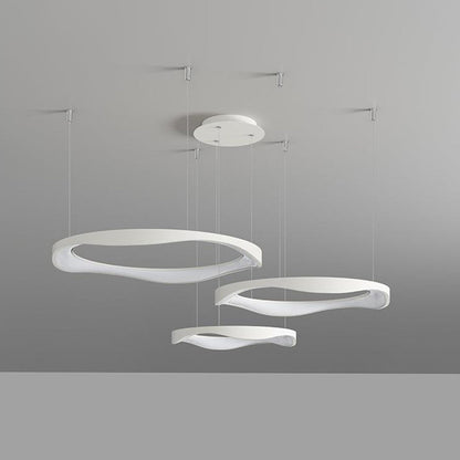 Arisha Pendant Light Rond Modern,  Black/White, Dining Room